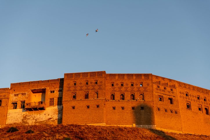 Qalat citadel in Erbil at sunset